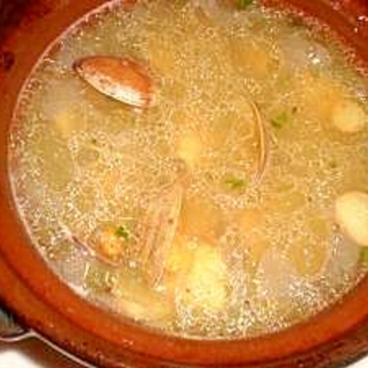 土鍋でアサリのスープ～スペイン風～